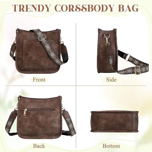 RAVUO Crossbody Bags for Women, Vegan Leather Shoulder Purse Fashion Hobo Handbags with 2 Adjustable Straps in Saudi Arabia