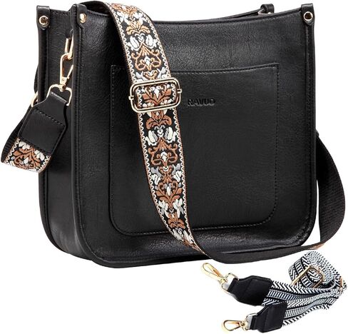 RAVUO Crossbody Bags for Women, Vegan Leather Shoulder Purse Fashion Hobo Handbags with 2 Adjustable Straps in Kuwait