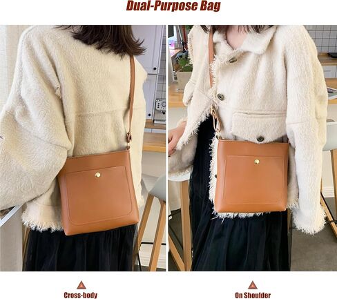 PORT&LOTUS Small Shoulder Bags for Women Square Bucket Bag for Women Women's Simple Pouch in Saudi Arabia