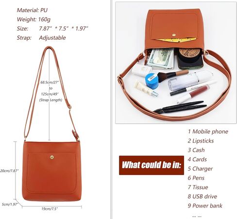 PORT&LOTUS Small Shoulder Bags for Women Square Bucket Bag for Women Women's Simple Pouch in Saudi Arabia