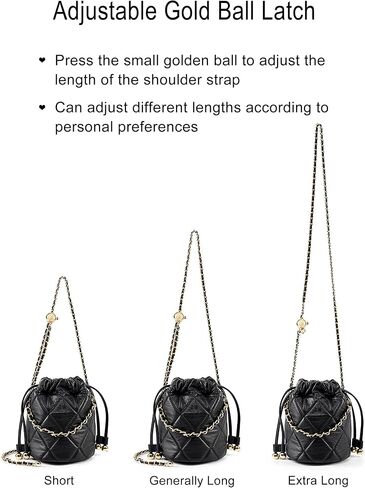 Quilted Bucket Bag for Women Small Leather Drawstring Crossbody Purse Shoulder Handbags Hobo Bags Drawstring Strap in Saudi Arabia