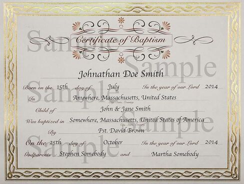 Baptism Certificate with Elegant Border - 6 Pack - Imperial 48766 in Saudi Arabia