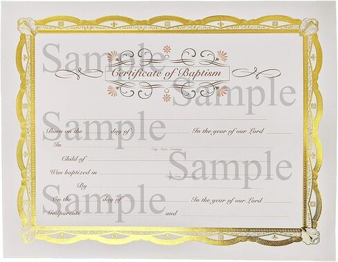 Baptism Certificate with Elegant Border - 6 Pack - Imperial 48766 in Saudi Arabia