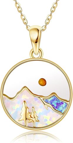 14K الذهب بذور الخردل قلادة 14K الصلبة الذهب الأصفر الإيمان يمكن أن تتحرك الجبال بذور الخردل الجبال قلادة مجوهرات للنساء الفتيات هدية المسيحية in Kuwait