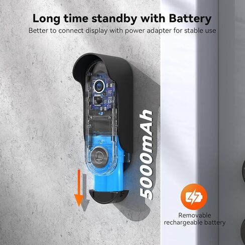 نظام اتصال داخلي لاسلكي عبر الفيديو من TMEZON، كاميرا جرس باب خالية من الأسلاك مع شاشة تعمل باللمس مقاس 7 بوصات، وأطقم هاتف باب عالية الدقة 1080 بكسل، وكشف الحركة، تطبيق TUYA، بدون رسوم شهرية، يدعم نظام دخول WiFi 2.4G/5G in Kuwait