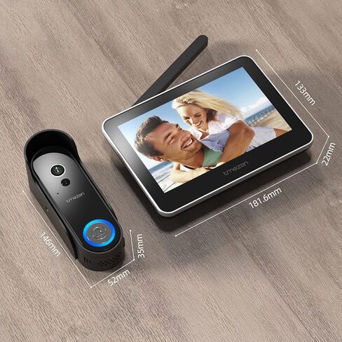 نظام اتصال داخلي لاسلكي عبر الفيديو من TMEZON، كاميرا جرس باب خالية من الأسلاك مع شاشة تعمل باللمس مقاس 7 بوصات، وأطقم هاتف باب عالية الدقة 1080 بكسل، وكشف الحركة، تطبيق TUYA، بدون رسوم شهرية، يدعم نظام دخول WiFi 2.4G/5G in Kuwait