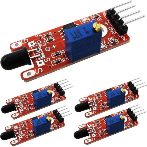 5 قطع KY-026 وحدة استشعار اللهب - سهولة اكتشاف الدخان - تدعم مدخلات ومخرجات Arduino/Raspberry Pi / STM32-5 القابلة للبرمجة in Saudi Arabia