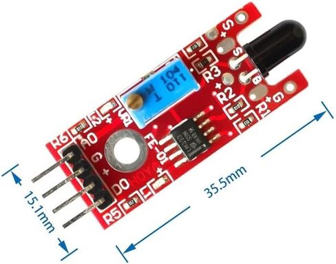 5 قطع KY-026 وحدة استشعار اللهب - سهولة اكتشاف الدخان - تدعم مدخلات ومخرجات Arduino/Raspberry Pi / STM32-5 القابلة للبرمجة in Saudi Arabia