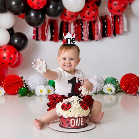 تاج/قبعة لعيد الميلاد الأول - زينة عيد الميلاد الأول للدعسوقة، تاج عيد الميلاد الأول للدعسوقة، الخنفساء الصغيرة/الدعسوقة الصغيرة الجميلة، قبعة حفلة عيد الميلاد الأولى للفتاة in Kuwait