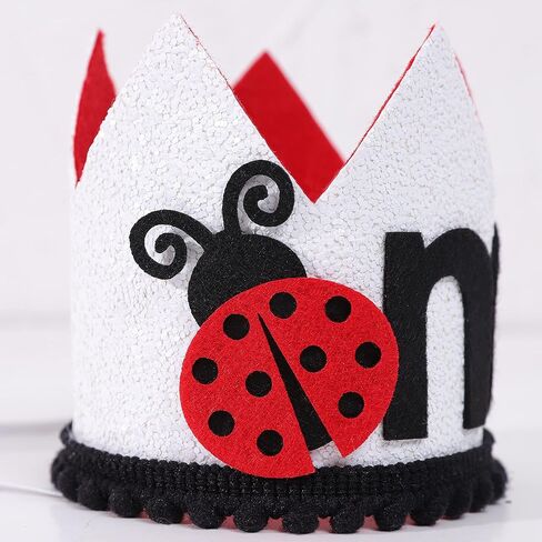 تاج/قبعة لعيد الميلاد الأول - زينة عيد الميلاد الأول للدعسوقة، تاج عيد الميلاد الأول للدعسوقة، الخنفساء الصغيرة/الدعسوقة الصغيرة الجميلة، قبعة حفلة عيد الميلاد الأولى للفتاة in Kuwait