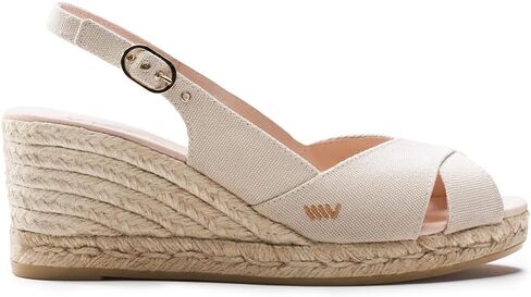 Viscata Llansa Canvas Wedge with Elegant Buckle Flattering 2 ½" Slingback Heel Women's Sandals with Breathable Organic Cotton Canvas and 100% Natural Jute Midsole for all Casual Occasions in Saudi Arabia