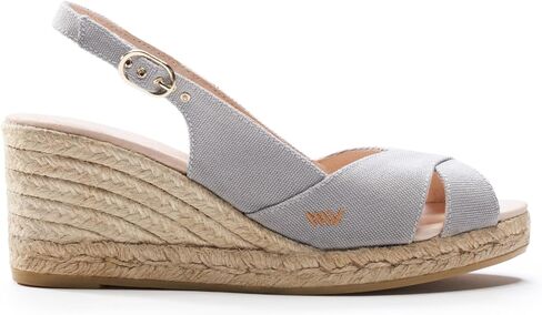 Viscata Llansa Canvas Wedge with Elegant Buckle Flattering 2 ½" Slingback Heel Women's Sandals with Breathable Organic Cotton Canvas and 100% Natural Jute Midsole for all Casual Occasions in Saudi Arabia