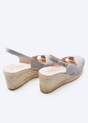 Viscata Llansa Canvas Wedge with Elegant Buckle Flattering 2 ½" Slingback Heel Women's Sandals with Breathable Organic Cotton Canvas and 100% Natural Jute Midsole for all Casual Occasions in Saudi Arabia