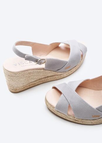 Viscata Llansa Canvas Wedge with Elegant Buckle Flattering 2 ½" Slingback Heel Women's Sandals with Breathable Organic Cotton Canvas and 100% Natural Jute Midsole for all Casual Occasions in Saudi Arabia