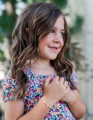 Children's 14K Gold-plated over Sterling Silver Bracelet with Cultured Pearls, Liquid Gold and Silver Accents for Babies, Toddlers, and Little Girls in Kuwait