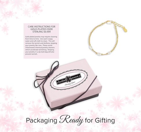 Children's 14K Gold-plated over Sterling Silver Bracelet with Cultured Pearls, Liquid Gold and Silver Accents for Babies, Toddlers, and Little Girls in Kuwait