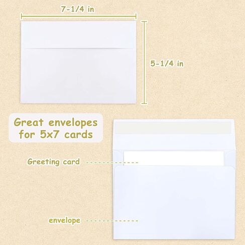 120 Pack 5x7 Envelopes for Invitations, A7 Envelopes for 5x7 Cards, Self Adhesive White Envelopes for Invitations, Printable Blank Invitation Envelopes for Christmas, Mother's Day, Baby Showers in Saudi Arabia