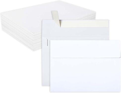 120 Pack 5x7 Envelopes for Invitations, A7 Envelopes for 5x7 Cards, Self Adhesive White Envelopes for Invitations, Printable Blank Invitation Envelopes for Christmas, Mother's Day, Baby Showers in Saudi Arabia