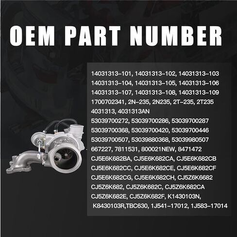 14031313101 Turbocharger Compatible with 2.0L F-o-r-d Escape 2013-2016 Focus 2013-2018 Fusion 2013-2016 Taurus 2013-2017 14031313-101 53039700272 CJ5E6K682BA 1J58317014 in Kuwait