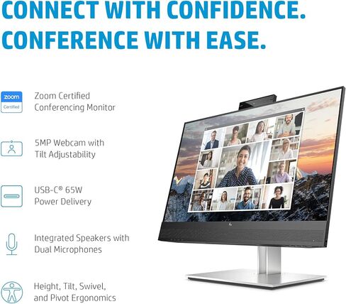 شاشة مؤتمرات HP E24m G4 Full HD 23.8 بوصة USB-C 5 مللي ثانية 75 هرتز IPS كاميرا ويب مكبر صوت مدمج 5 ميجابكسل تركيز تلقائي VESA قابل للتركيب وقابل للتعديل ارتفاع وإمالة دوارة زاوية عرض أفقية (متجددة) in Saudi Arabia