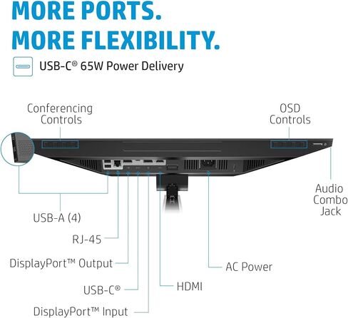 شاشة مؤتمرات HP E24m G4 Full HD 23.8 بوصة USB-C 5 مللي ثانية 75 هرتز IPS كاميرا ويب مكبر صوت مدمج 5 ميجابكسل تركيز تلقائي VESA قابل للتركيب وقابل للتعديل ارتفاع وإمالة دوارة زاوية عرض أفقية (متجددة) in Saudi Arabia