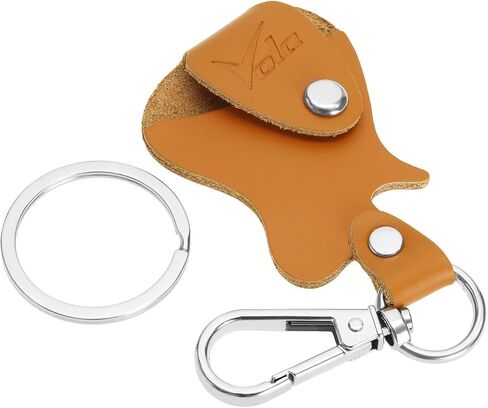Vola Guitar Picks Holder Case Leather Guitar Pick Holder Keychain Plectrum Case Bag Picks Storage, Black in Saudi Arabia
