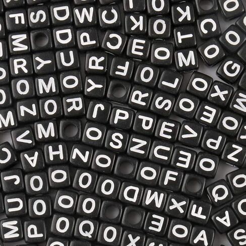 1200 قطعة 4 × 7 مللي متر خرز الأبجدية الأبيض مستدير أكريليك حرف ذهبي الخرز ، للأساور وصنع المجوهرات in Kuwait