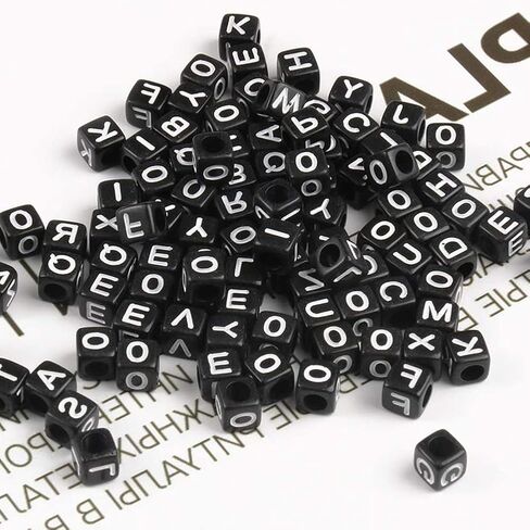 1200 قطعة 4 × 7 مللي متر خرز الأبجدية الأبيض مستدير أكريليك حرف ذهبي الخرز ، للأساور وصنع المجوهرات in Kuwait