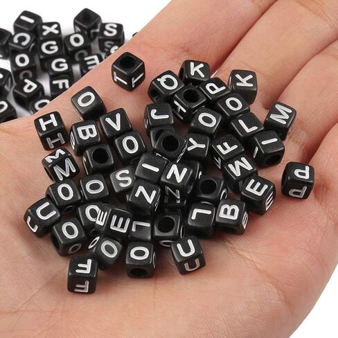 1200 قطعة 4 × 7 مللي متر خرز الأبجدية الأبيض مستدير أكريليك حرف ذهبي الخرز ، للأساور وصنع المجوهرات in Kuwait
