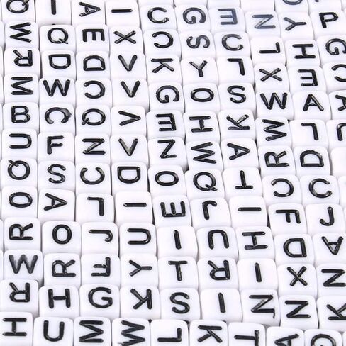 1200 قطعة 4 × 7 مللي متر خرز الأبجدية الأبيض مستدير أكريليك حرف ذهبي الخرز ، للأساور وصنع المجوهرات in Kuwait