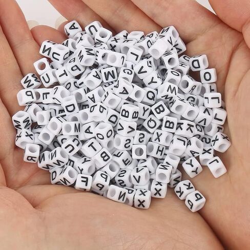 1200 قطعة 4 × 7 مللي متر خرز الأبجدية الأبيض مستدير أكريليك حرف ذهبي الخرز ، للأساور وصنع المجوهرات in Kuwait