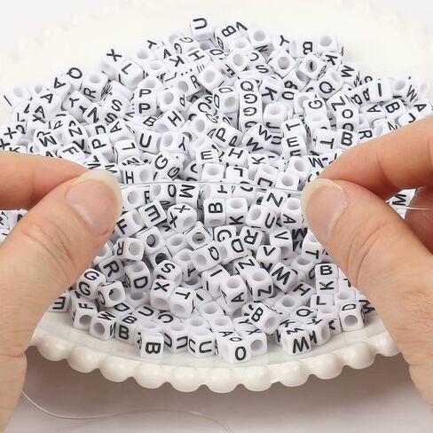 1200 قطعة 4 × 7 مللي متر خرز الأبجدية الأبيض مستدير أكريليك حرف ذهبي الخرز ، للأساور وصنع المجوهرات in Kuwait