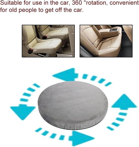 360 Degree Rotating Car Pillow Large Swivel Chair Pad Hard Foam Spinner Seat Cushion for Stool Chair, Car, Office 15.35inch Diameter in Saudi Arabia