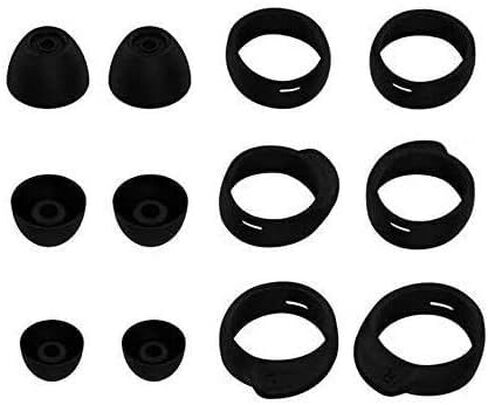 ALXCD طقم أطراف الأذن البديلة لسماعات Galaxy Buds+ Plus، S/M/L 3 أزواج من خطافات الأذن، S/M/L 3 أزواج من أطراف الأذن السيليكون، متوافقة مع Galaxy Buds+ Plus SM-R175، أسود جديد 6+6 in Saudi Arabia
