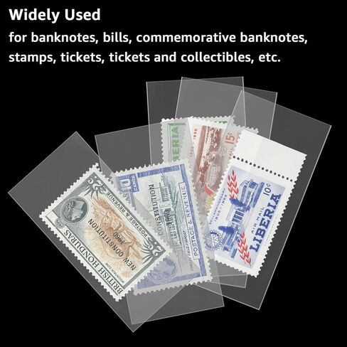 APACALI 500 قطعة من أكمام فاتورة الدولار مع 5 حافظة لهواة التجميع، حامل فاتورة الدولار البلاستيكي وأكمام مجموعة الأموال وأكمام الأوراق النقدية لتخزين جامعي in Kuwait