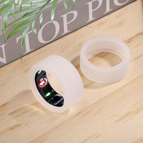 2pcs Silicone Ring Cover for Oura Ring Gen 3, White Flexible Silicone Case Compatible with Oura Ring Cover Protector for Gym, Protective Accessories Fits S (6/7/8/9/10) in Saudi Arabia