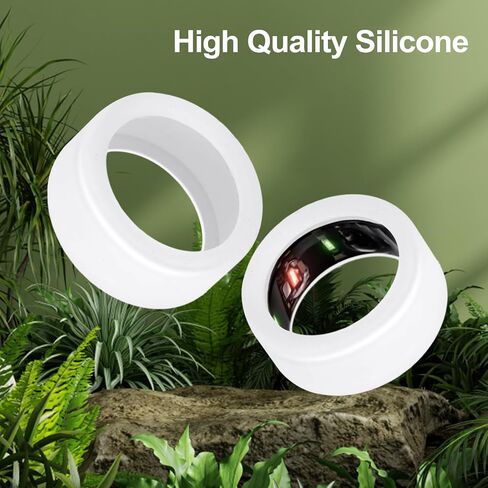 2pcs Silicone Ring Cover for Oura Ring Gen 3, White Flexible Silicone Case Compatible with Oura Ring Cover Protector for Gym, Protective Accessories Fits S (6/7/8/9/10) in Saudi Arabia