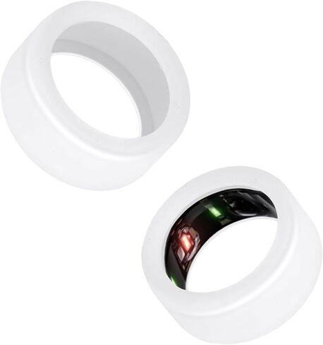قطعتان من غطاء حلقة السيليكون لـ Oura Ring Gen 3، حافظة سيليكون مرنة بيضاء متوافقة مع حامي غطاء حلقة Oura للصالة الرياضية، ملحقات واقية تناسب S (6/7/8/9/10) in Saudi Arabia
