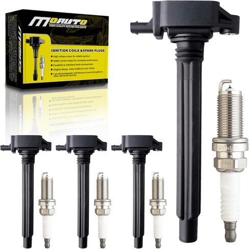 Set of 4 Ignition Coils Pack UF491 12578224 & 4 PCS Iridium Spark Plugs Compatible with Chevy Equinox Buick Regal Saturn GMC - 2.4L L4 in Saudi Arabia