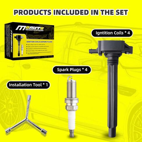 Set of 4 Ignition Coils Pack UF491 12578224 & 4 PCS Iridium Spark Plugs Compatible with Chevy Equinox Buick Regal Saturn GMC - 2.4L L4 in Saudi Arabia
