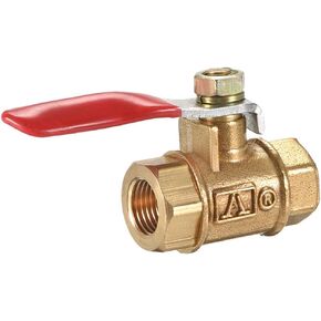 uxcell Brass Air Ball Valve Shut-off Switch G1/2 Female to Female Pipe Tubing Fitting Coupler 180 Degree Operation Handle