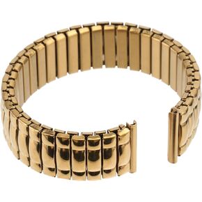 Men’s Stainless Steel Comfortable Stretch Watch Band,Golden or Silver Tone Replacement Strap,Elastic Strap for Men