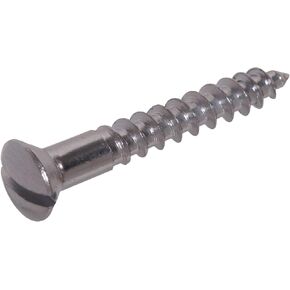1186 Brass Chrome Plated Oval Head Slotted Wood Screw 8 x 1 in. 30-Pack