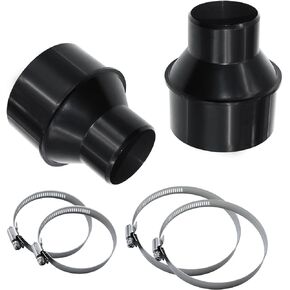 4" to 2-1/2" Hose Cone Reducer Attachment for Dust Hoses and Dust Collection Systems, Dust Collection Reducer Fitting with 2 Stainless Steel Clamps 2-Pack