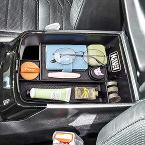 Center Console Organizer Compatible with Kia Telluride 2020 2021 2022 2023 2024 Interior Accessories Insert Tray Coin Holder Armrest Secondary Storage Box, Black