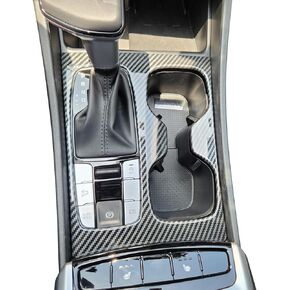 ruihe Carbon Fiber Pattern Car Gear Shift Knob Console Panel Trims Cup Holder Frame Cover Compatible with Fit for Hyundai Santa Cruz 2022 2023