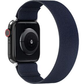 Stretchy Solo Loop Bands Compatible with Apple Watch 40mm 38mm 44mm 42mm 41mm 45mm Braided Elastic Weave Nylon Wristbands Women Men Straps for iWatch Series 7/6/5/4/3/2/1/SE