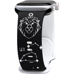 Engraved Bands Compatible with Apple Watch Bands 40mm 38mm 41mm 42mm 44mm 45mm 49mm Women Men, Constellations Silicone Apple Watch Strap Sport Band for iWatch Band Serise 9 8 7 6 5 4 3 2 1 SE Ultra 2