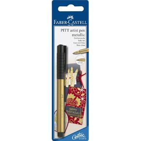Faber-Castel FC167397T Pitt Artist Metallic Pen, 1.5mm, Bullet, Gold
