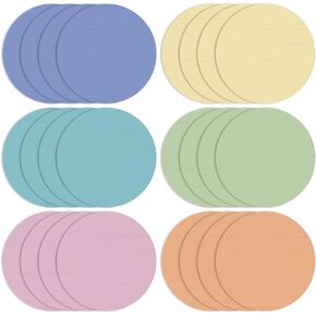 24 Pack Dry Erase Dots Circles Colorful 10 Inch Removable White Board Marker Wall Sticker Decals Spots Set for Classroom School Teachers Students Tables Desk, Painted Wood Design